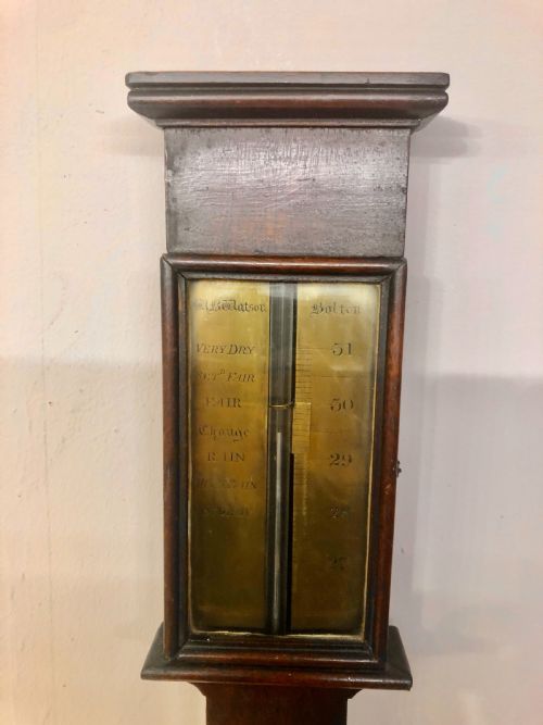 GEORGIAN MAHOGANY STICK BAROMETER BY W B WATSON OF BOLTON - ADDITIONAL PHOTO 2