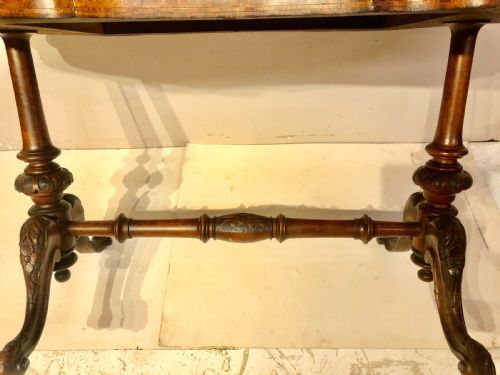 VICTORIAN BURR WALNUT COFFEE TABLE - ADDITIONAL PHOTO 4