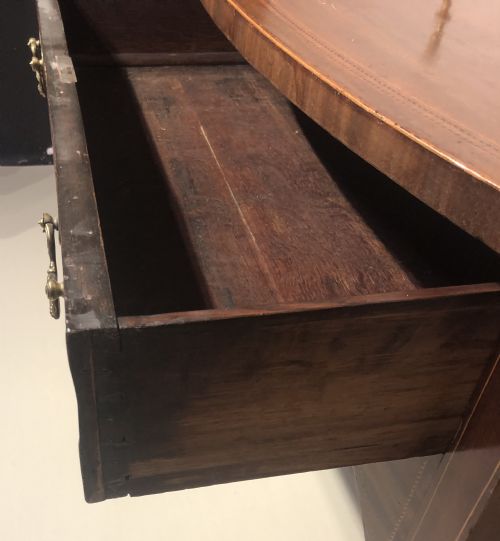 ANTIQUE MAHOGANY BOW FRONTED DRESSINGWRITING TABLE - ADDITIONAL PHOTO 3