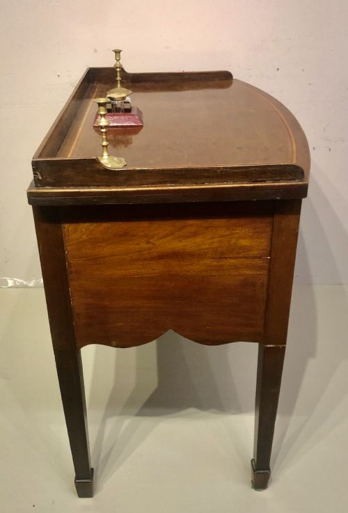 ANTIQUE MAHOGANY BOW FRONTED DRESSINGWRITING TABLE - ADDITIONAL PHOTO 4