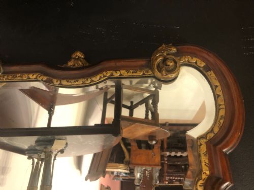 GEORGIAN STYLE WALNUT AND PARCEL GILT PIER MIRROR - ADDITIONAL PHOTO 5