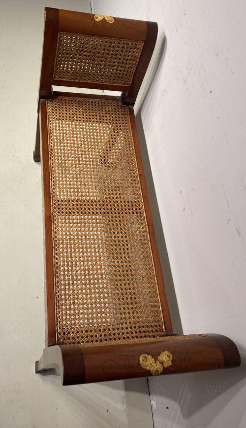 ANTIQUE PAINTED MAHOGANY WINDOW SEAT - ADDITIONAL PHOTO 2