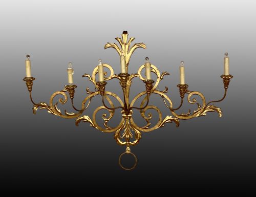 large antique gilded metal wall light - CATEGORY: ANTIQUE LIGHTING - DATED 1920