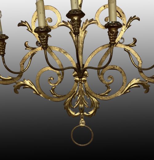 LARGE ANTIQUE GILDED METAL WALL LIGHT - ADDITIONAL PHOTO 1