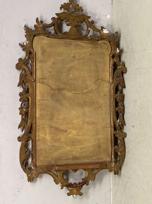 CHIPPENDALE STYLE CARVED GILTWOOD WALL MIRROR - ADDITIONAL PHOTO 5