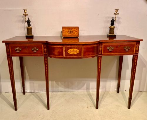 antique inlaid mahogany side table - CATEGORY: ANTIQUE TABLES - DATED 19TH CENTURY