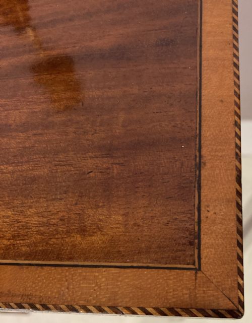 ANTIQUE INLAID MAHOGANY SIDE TABLE - ADDITIONAL PHOTO 3