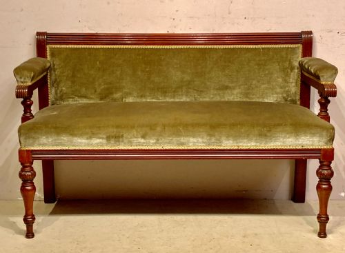 small victorian mahogany hall seat - CATEGORY: ANTIQUE SOFAS - DATED VICTORIAN