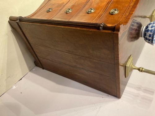 ANTIQUE SERPENTINE MAHOGANY CHEST OF DRAWERS - ADDITIONAL PHOTO 3