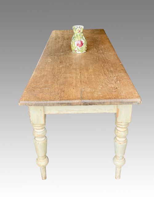 19TH CENTURY PINE FARMHOUSE DINING TABLE - ADDITIONAL PHOTO 4