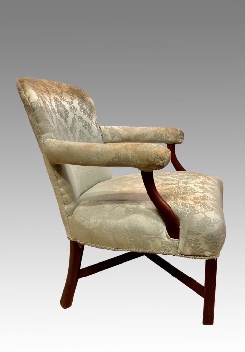 GEORGIAN MAHOGANY LIBRARY CHAIR - ADDITIONAL PHOTO 5
