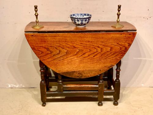 GEORGIAN ELM GATE LEG TABLE - ADDITIONAL PHOTO 3