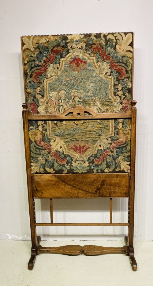 18TH CENTURY WALNUT AND NEEDLEWORK FIRE SCREEN - ADDITIONAL PHOTO 1