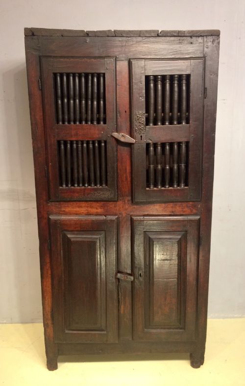 18th Century French Provincial Walnut Food Cupboard.
