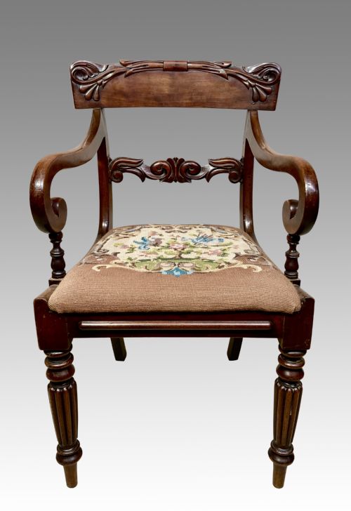 GEORGIAN MAHOGANY WRITING CHAIR - ADDITIONAL PHOTO 2