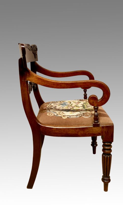 GEORGIAN MAHOGANY WRITING CHAIR - ADDITIONAL PHOTO 3