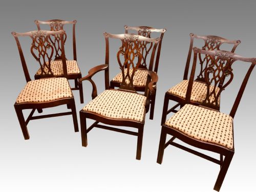 SET OF TEN CHIPPENDALE MAHOGANY DINING CHAIRS - ADDITIONAL PHOTO 6