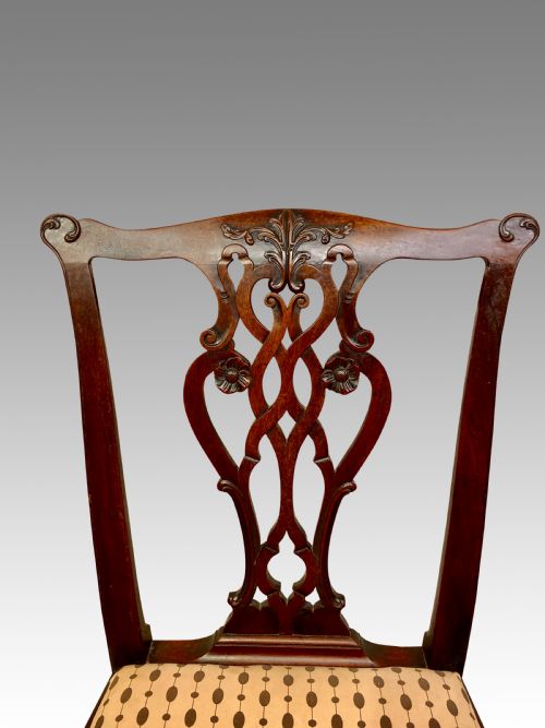 SET OF TEN CHIPPENDALE MAHOGANY DINING CHAIRS - ADDITIONAL PHOTO 8