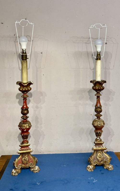 pair of venetian painted lamps - CATEGORY: ANTIQUE LIGHTING - DATED 19TH CENTURY