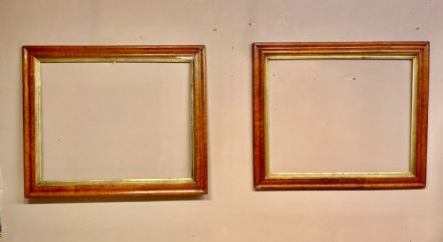 pair of early victorian birds eye maple picture frames - CATEGORY: ANTIQUE MISCELLANEOUS - DATED VICTORIAN
