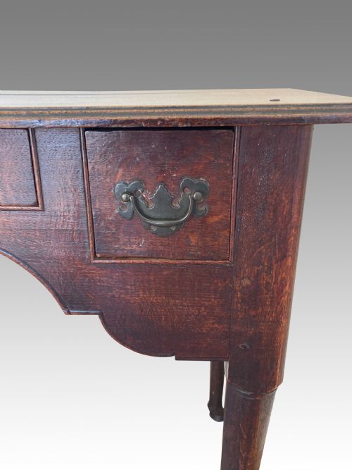 GEORGIAN CABRIOLE LEG OAK LOWBOY - ADDITIONAL PHOTO 4