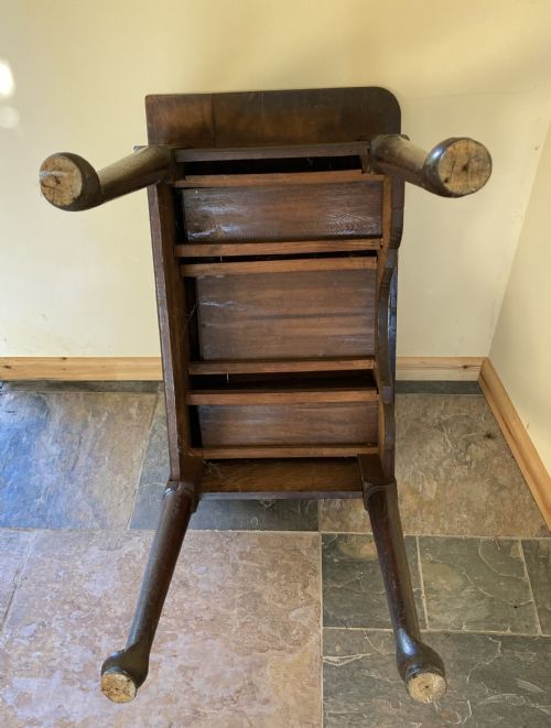 GEORGIAN CABRIOLE LEG OAK LOWBOY - ADDITIONAL PHOTO 7