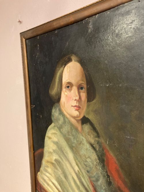 VICTORIAN OIL PAINTING OF A LADY - ADDITIONAL PHOTO 2