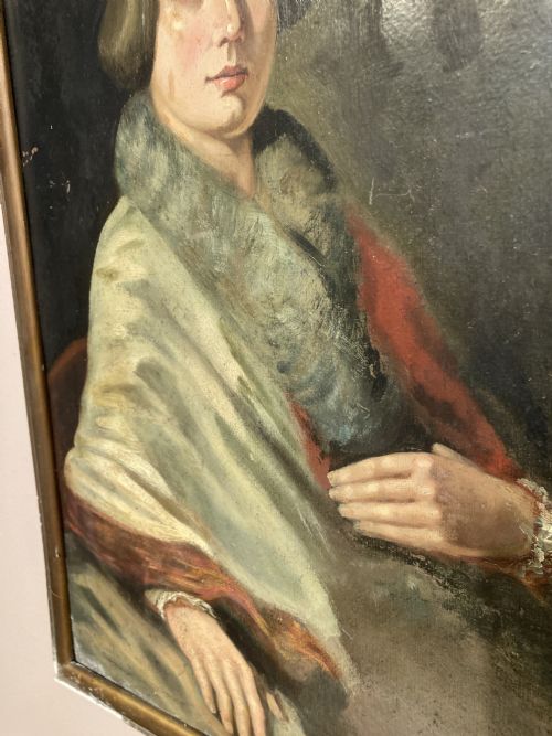VICTORIAN OIL PAINTING OF A LADY - ADDITIONAL PHOTO 1
