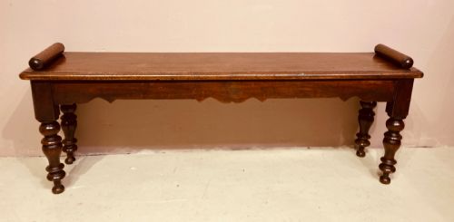 VICTORIAN MAHOGANY HALL BENCH - ADDITIONAL PHOTO 1