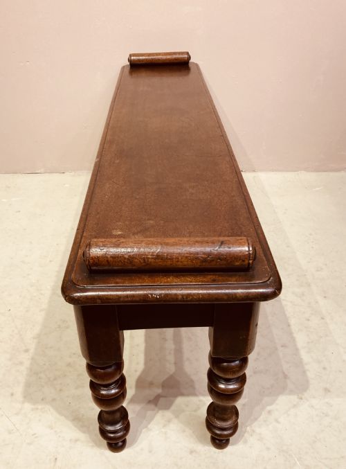VICTORIAN MAHOGANY HALL BENCH - ADDITIONAL PHOTO 6
