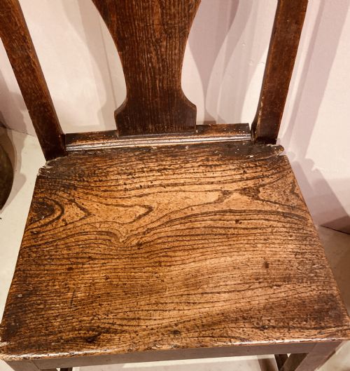 PAIR OF GEORGIAN COUNTRY ELM SIDE CHAIRS - ADDITIONAL PHOTO 3