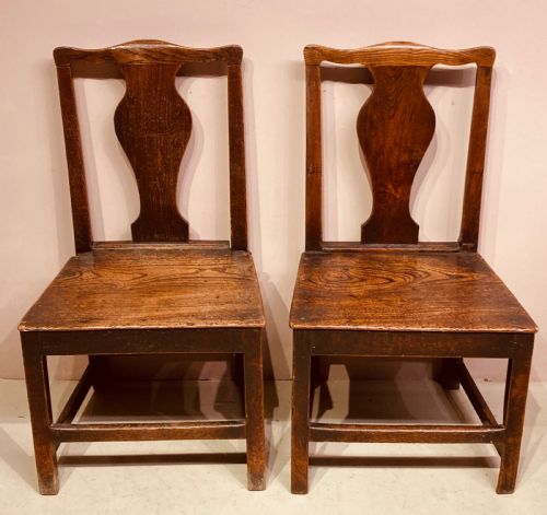 PAIR OF GEORGIAN COUNTRY ELM SIDE CHAIRS - ADDITIONAL PHOTO 6