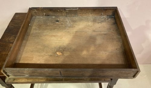 GEORGIAN OAK TURNED LEG SIDE TABLE - ADDITIONAL PHOTO 2