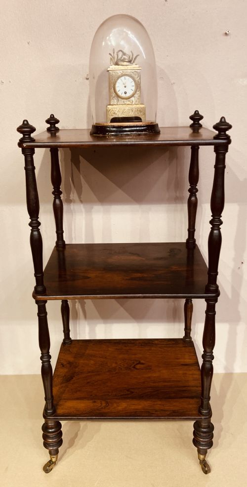 small william iv rosewood three tier whatnot - CATEGORY: ANTIQUE FURNITURE - DATED 19TH CENTURY