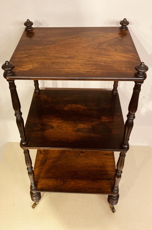 SMALL WILLIAM IV ROSEWOOD THREE TIER WHATNOT - ADDITIONAL PHOTO 5