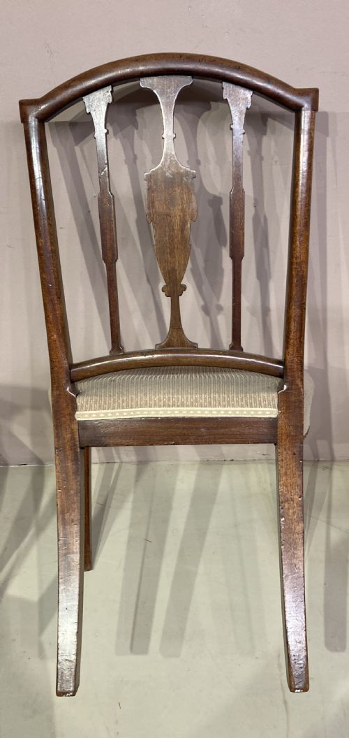 SET OF 6 CARVED HEPPLEWHITE MAHOGANY DINING CHAIRS - ADDITIONAL PHOTO 4