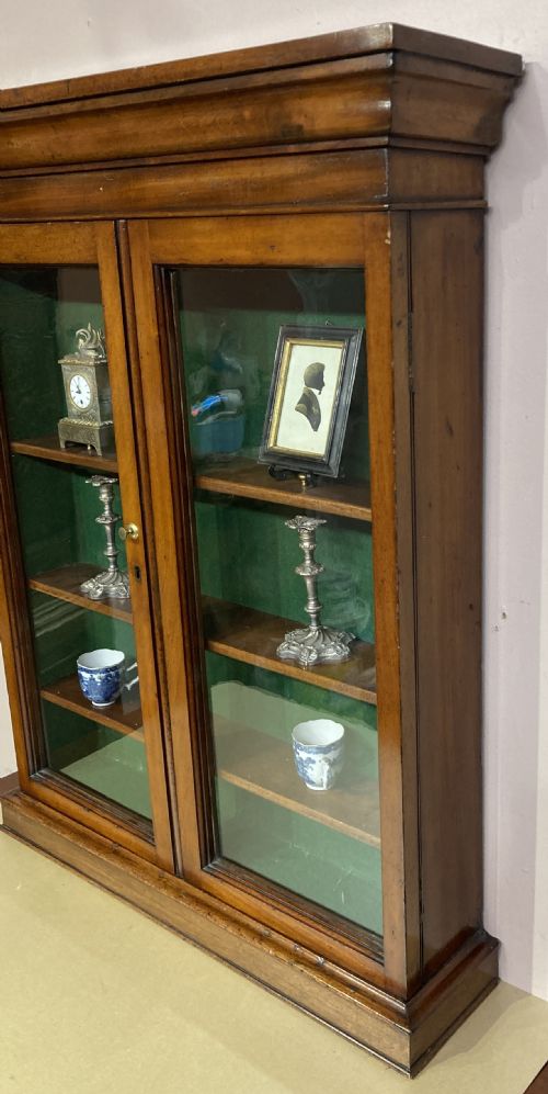 SMALL VICTORIAN MAHOGANY GLAZED DOOR HANGING CABINET - ADDITIONAL PHOTO 2