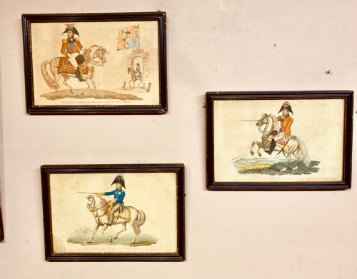 a set of three 19th century military coloured engravings - CATEGORY: ANTIQUE ART - DATED 19TH CENTURY