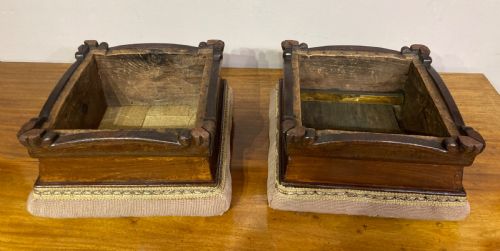PAIR OF VICTORIAN MAHOGANY FOOTSTOOLS - ADDITIONAL PHOTO 3