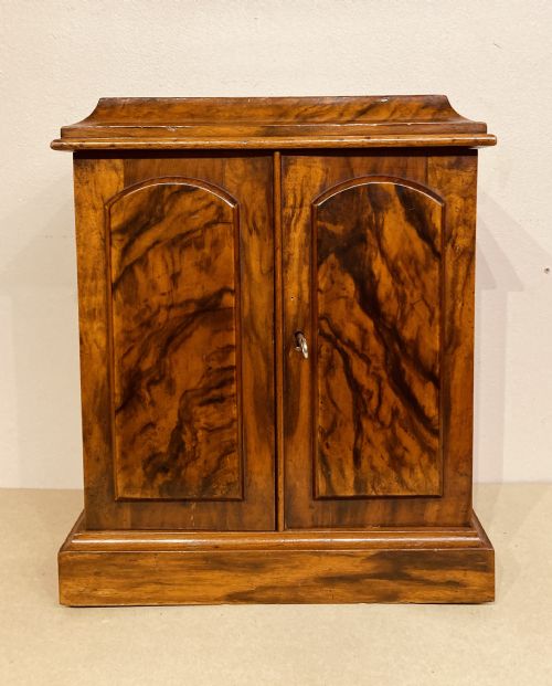 Victorian Figured Walnut Table Cabinet.