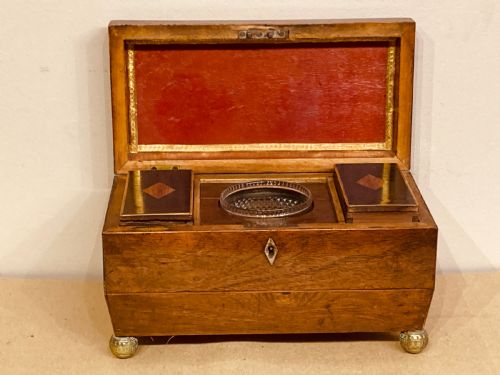 REGENCY ROSEWOOD TEA CADDY - ADDITIONAL PHOTO 2