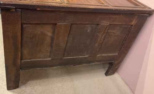 CHARLES I CARVED OAK COFFER - ADDITIONAL PHOTO 5