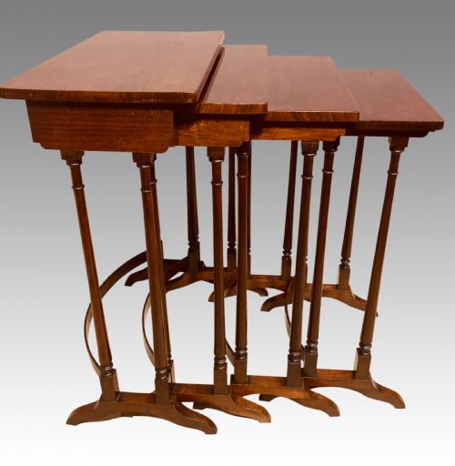 GEORGIAN ROSEWOOD NEST OF 4 TABLES - ADDITIONAL PHOTO 2