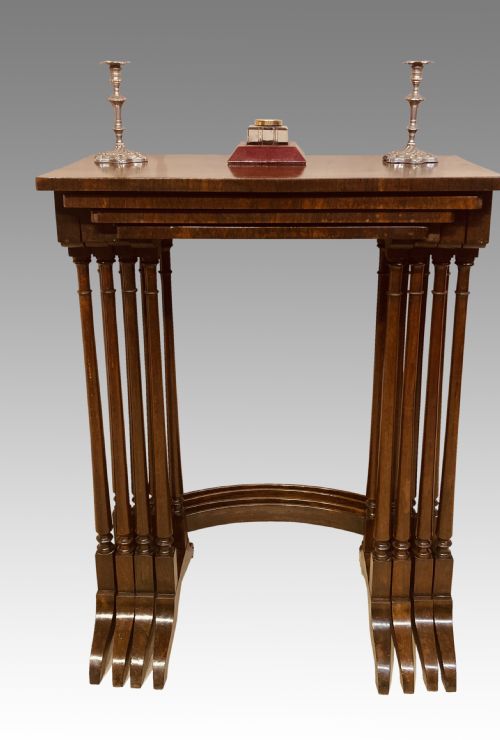 GEORGIAN ROSEWOOD NEST OF 4 TABLES - ADDITIONAL PHOTO 4