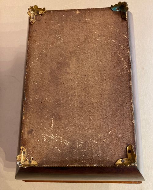 ANTIQUE ROSEWOOD AND MARQUETRY JEWELLERY OR SEWING BOX - ADDITIONAL PHOTO 4