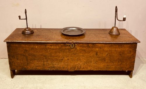 antique oak plank coffer - CATEGORY: ANTIQUE CHESTS - DATED 18TH CENTURY