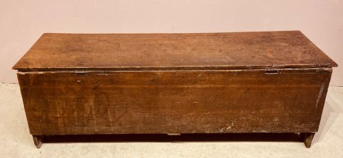 ANTIQUE OAK PLANK COFFER - ADDITIONAL PHOTO 1