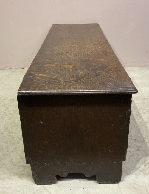 ANTIQUE OAK PLANK COFFER - ADDITIONAL PHOTO 2