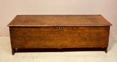 ANTIQUE OAK PLANK COFFER - ADDITIONAL PHOTO 6