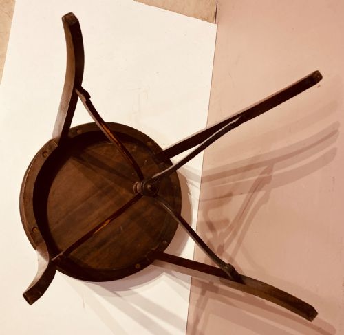 ANTIQUE CIRCULAR INLAID MAHOGANY LAMP TABLE - ADDITIONAL PHOTO 4